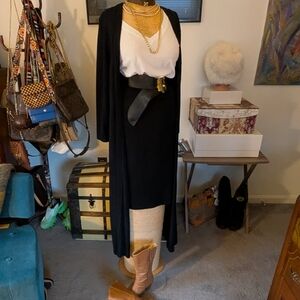Emanuel Ungaro Long Black Dress/Jacket Fits Like An XL